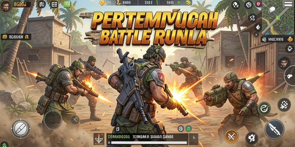 Screenshot gameplay 8G8G menampilkan aksi mendebarkan dalam pertempuran Battle Royale.