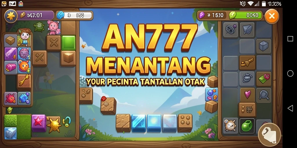 Screenshot AN777 menunjukkan gameplay puzzle yang mengasyikkan dan menantang.
