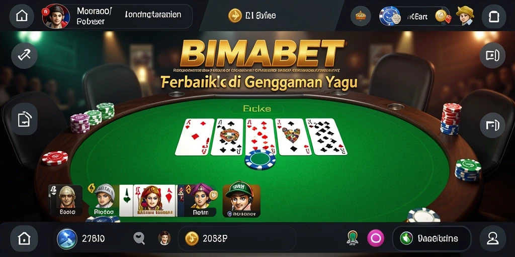 Tampilan gameplay yang seru dan menarik di aplikasi Poker.