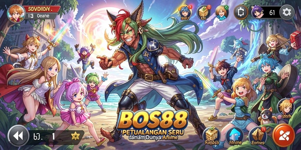 Tampilan gameplay seru di dunia Anime yang memukau.