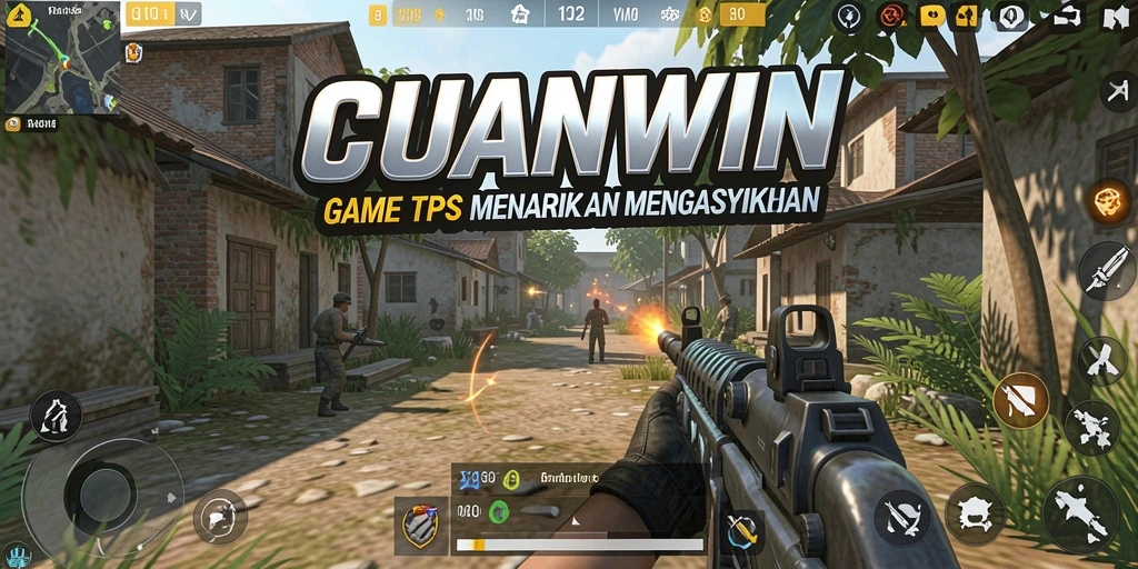 Screenshot utama CUANWIN menampilkan momen aksi tembak-menembak yang seru.