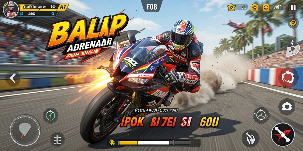 Tampilan gameplay F08 yang penuh aksi dan mendebarkan di lintasan balap.