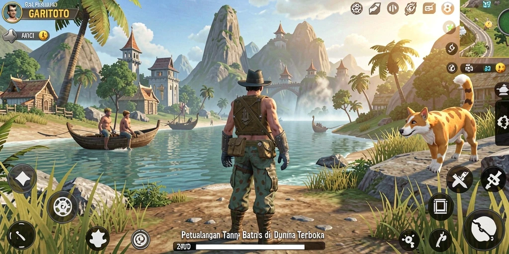 Tampilan gameplay GARITOTO yang menampilkan petualangan Open World yang seru.
