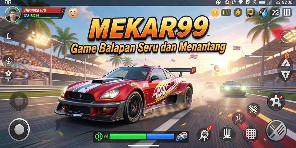 Gameplay seru dalam balapan cepat di MEKAR99.