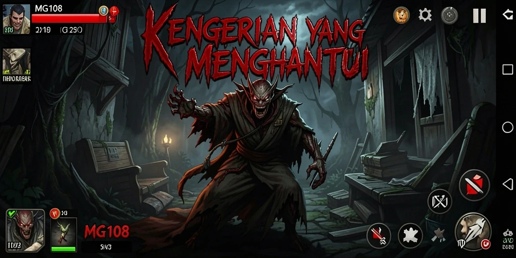 Tangkapan layar yang menunjukkan atmosfir menyeramkan MG108.