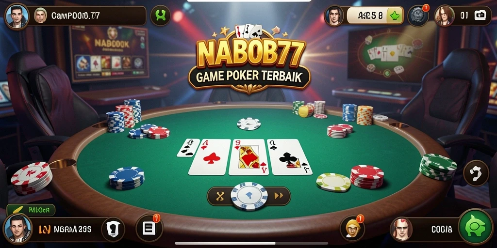 Screenshot utama NABOB77 menunjukkan gameplay poker yang mendebarkan.