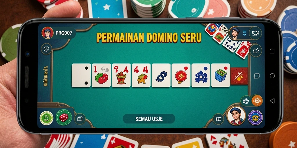 Tampilan permainan domino yang seru dan interaktif di PRG007.