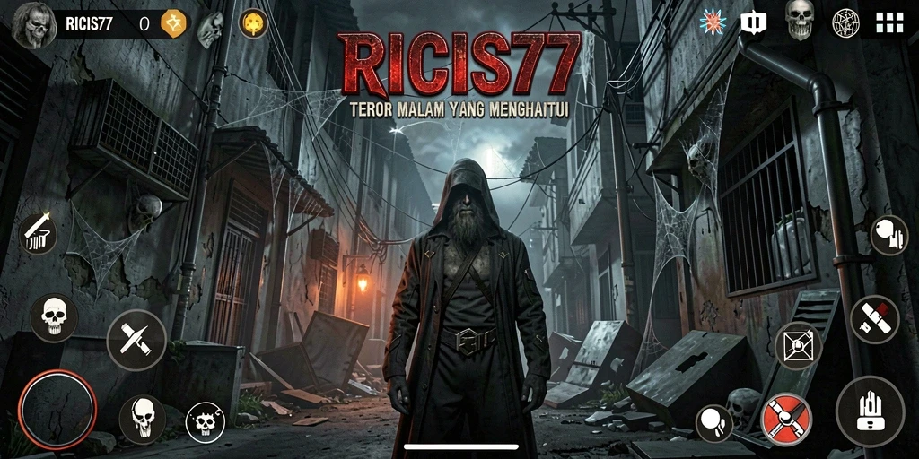 Screenshot gameplay RICIS77 yang menampilkan suasana Horror yang mencekam.